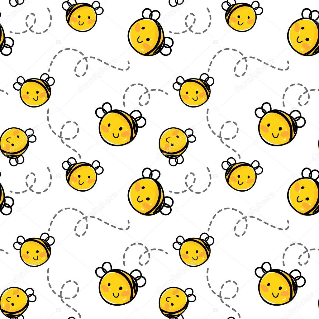 bees seamless pattern