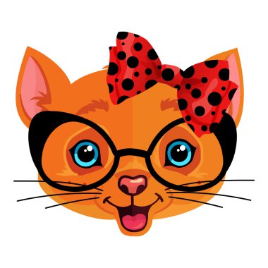 sevimli kedi illüstrasyon 