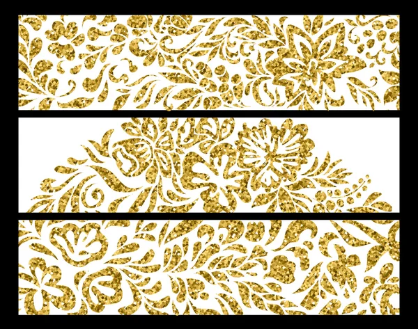 Set of vector banners with a flowers pattern. — Stock Vector