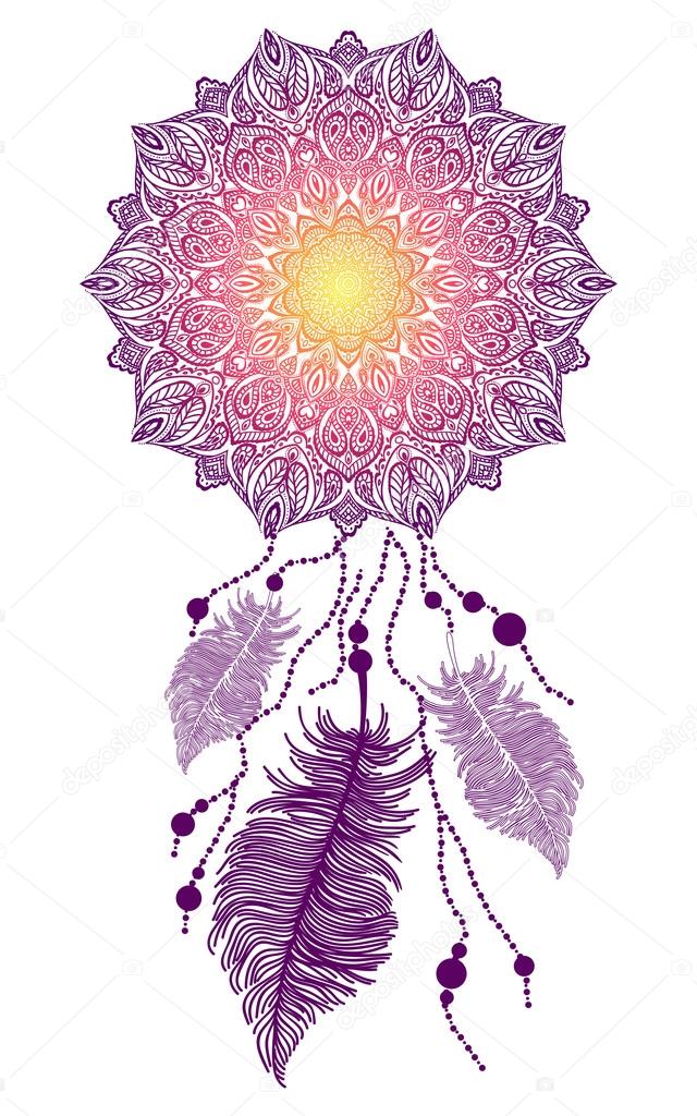 mandala dream catcher — Stock Vector © irska_no 122700056