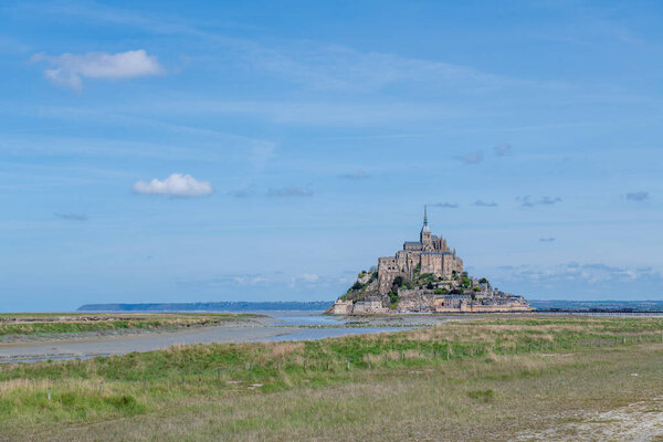 Mont Saint Michel at low tide, France, Normandy