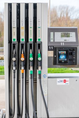 15 Ocak 2021, Paris, Fransa: Renault bayilik tabelası. Otomobil istasyonu bayii tabelasının metin ve logosu.