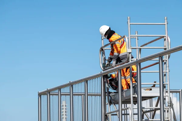 Workers Working Scaffolding — Stock Photo, Image