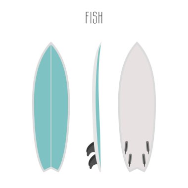 Vektör surf balık kurulu üç tarafı ile