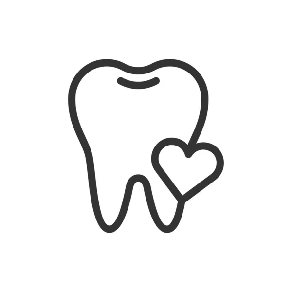 Corazón sano diente, lindo icono vectorial ilustración — Archivo Imágenes Vectoriales
