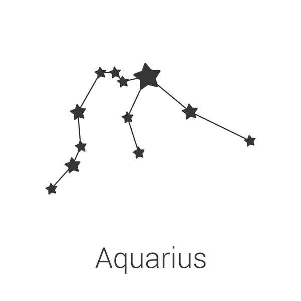 Aquarius sign constellation isolated vector icon on white background — Stock Vector