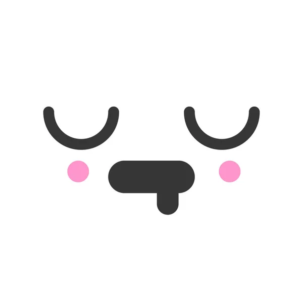 Esausto kawaii carino emozione faccia, emoticon vettoriale icona — Vettoriale Stock