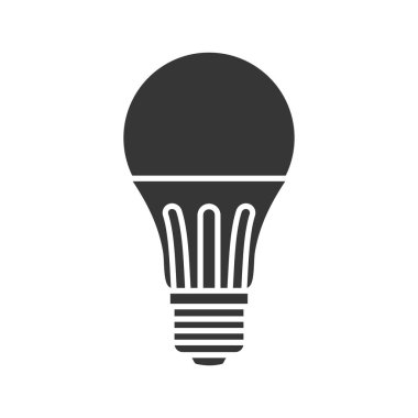 LED lamba ampul vektörü siluet simgesi dolduruldu