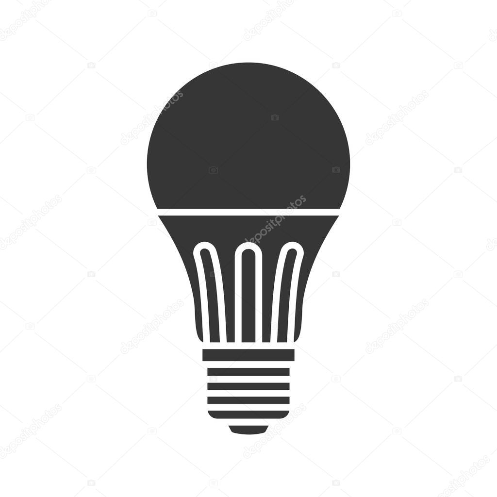 LED light lamp bulb vector filled silhouette icon