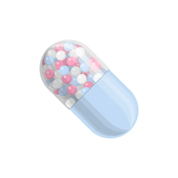 药丸和药物载体五彩斑斓的现实图标 — 图库矢量图片