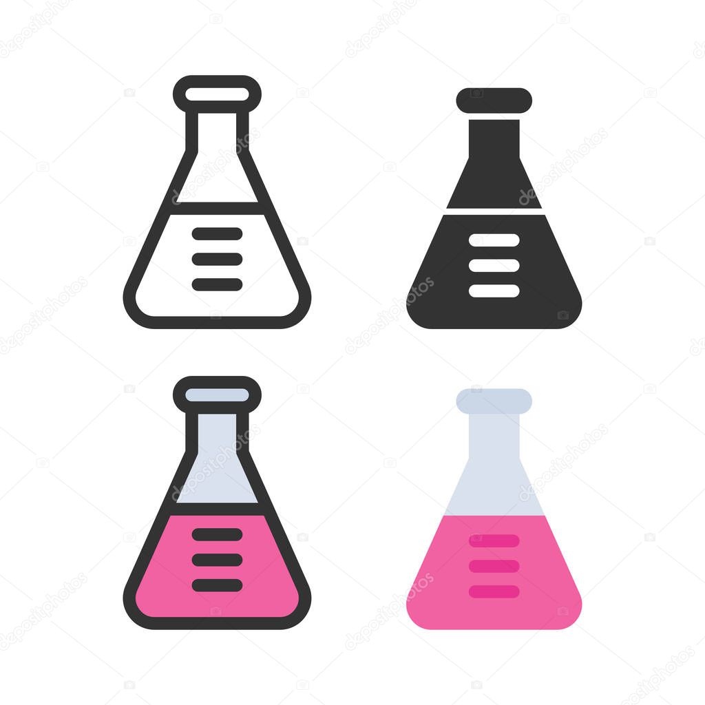 Test tube chemistry science laboratory colorful vector icon set