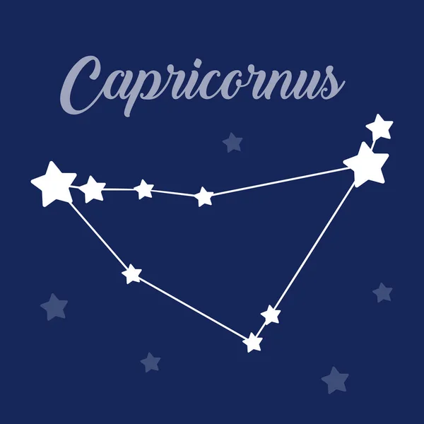 Capricornio signo constelación vector icono sobre fondo oscuro — Archivo Imágenes Vectoriales