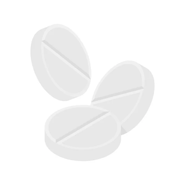 Pills and drugs compositions vector white realistic icon — Stock Vector