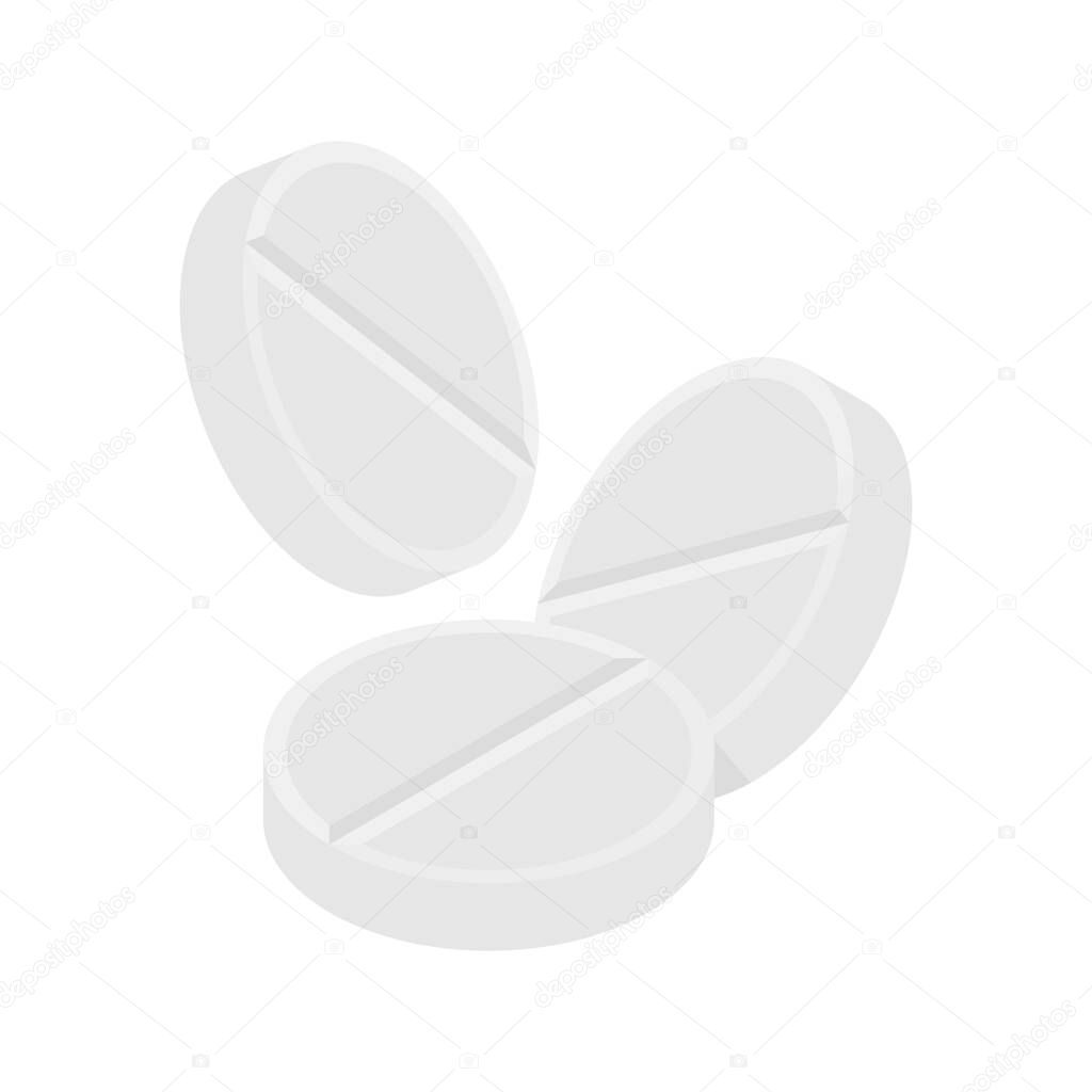 Pills and drugs compositions vector white realistic icon
