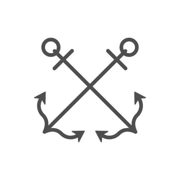 Ankervector enkel logo pictogram, afzonderlijk geïsoleerd teken — Stockvector