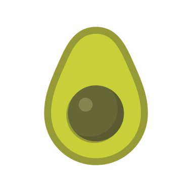 Tatlı avokado egzotik meyve, izole edilmiş renkli vektör ikonu. Parlak tek meyve illüstrasyonu