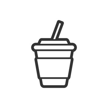 Yumuşak içecek fast food vektör simgesini oluşturur