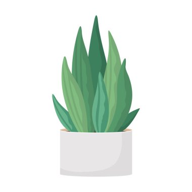 Kaktüs ve sulu tencere içinde yerli renkli çizgi film vektör çizimi