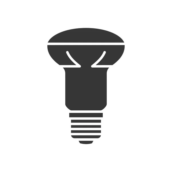 Icono de silueta llena de vector de bombilla de luz led — Vector de stock