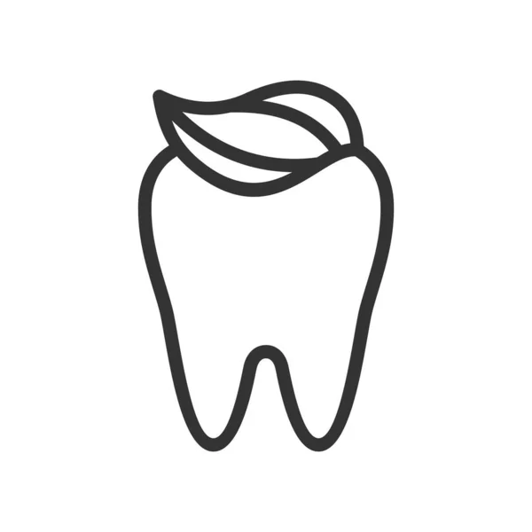 Diente limpio con una pasta de dientes, lindo icono vectorial ilustración — Archivo Imágenes Vectoriales