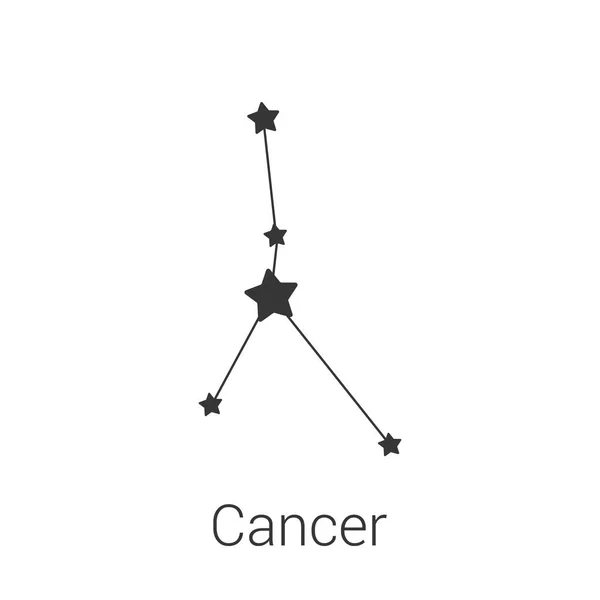 Beyaz arkaplanda kanserli takımyıldız izole vektör simgesi imzası — Stok Vektör