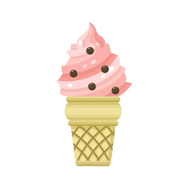 Delicioso helado dulce frío, ilustración del vector de color — Archivo Imágenes Vectoriales