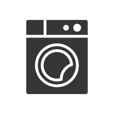 Çamaşır makinesi kabartması izole edilmiş tek bir vektör simgesi