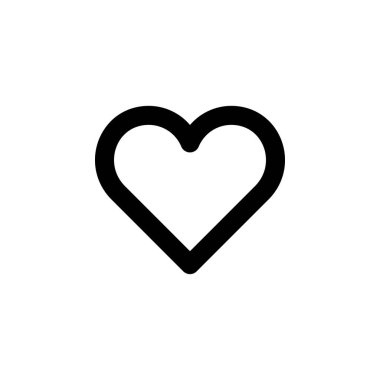 Kalp şekli, çizgi ağı veya mobil arayüz vektör simgesi