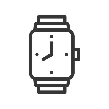 Saat el çizgisi biçimi izole edilmiş vektör simgesine sahip kare kol saati