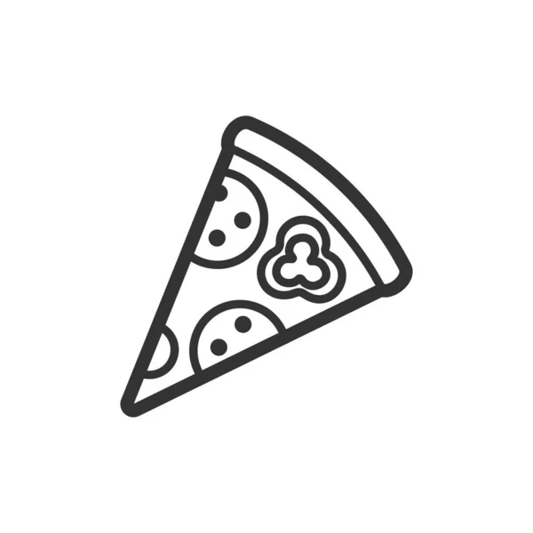 Pizza contour stijl fast food vector pictogram — Stockvector