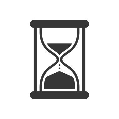 Lineal retro kum saati siyah vektör simgesini izole etti