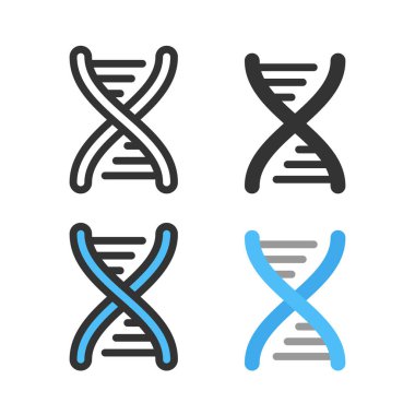 Atomlar, moleküller, DNA, kromozomlar ana vektör simgesi kümesi