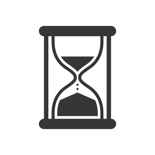 Lineal retro reloj de arena aislado icono de vector negro — Vector de stock