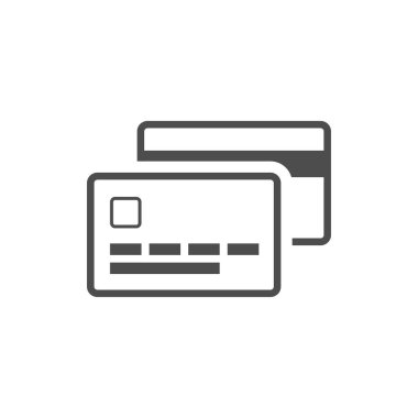 Kredi kartı, finans, para ve bankacılık çizgisi biçim ikonu