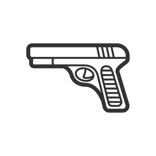 Hand gun, vector flat paintball or airsoft icon — Stock Vector