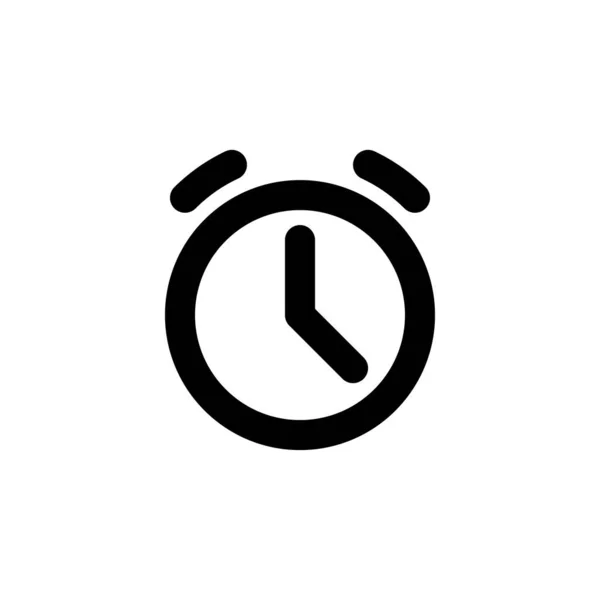 Relógio de alarme, web de linha ou ícone de vetor de interface móvel — Vetor de Stock