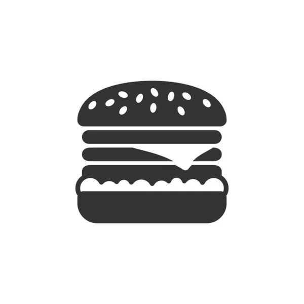 Burger silhouet glyph fast food vector pictogram — Stockvector