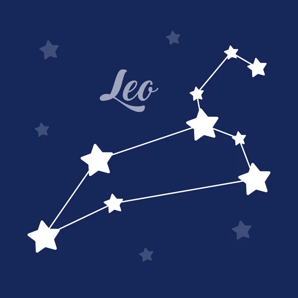 Leo, koyu arkaplanda takımyıldız vektör simgesini imzala — Stok Vektör