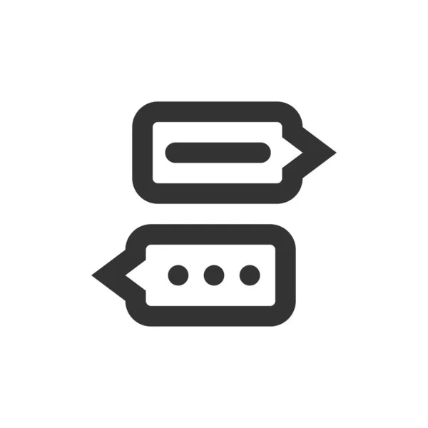 Chat bolha de fala e ícone de vetor estilo linha de balão de diálogo — Vetor de Stock