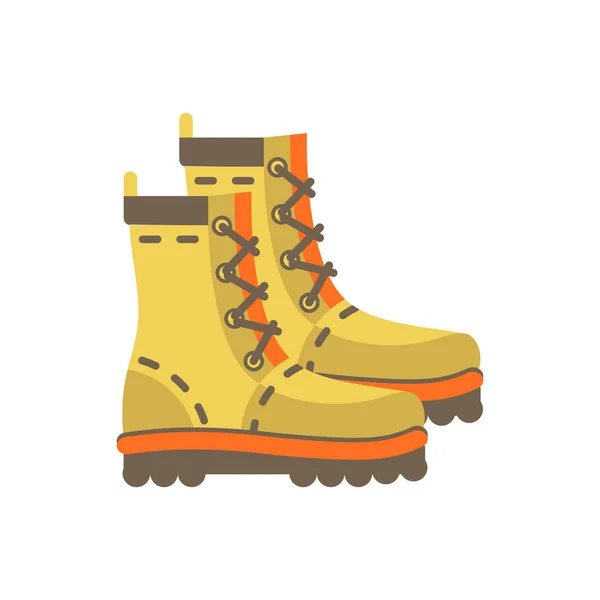 Bottes militaires, paintball vectoriel plat, airsoft, icône de voyage — Image vectorielle