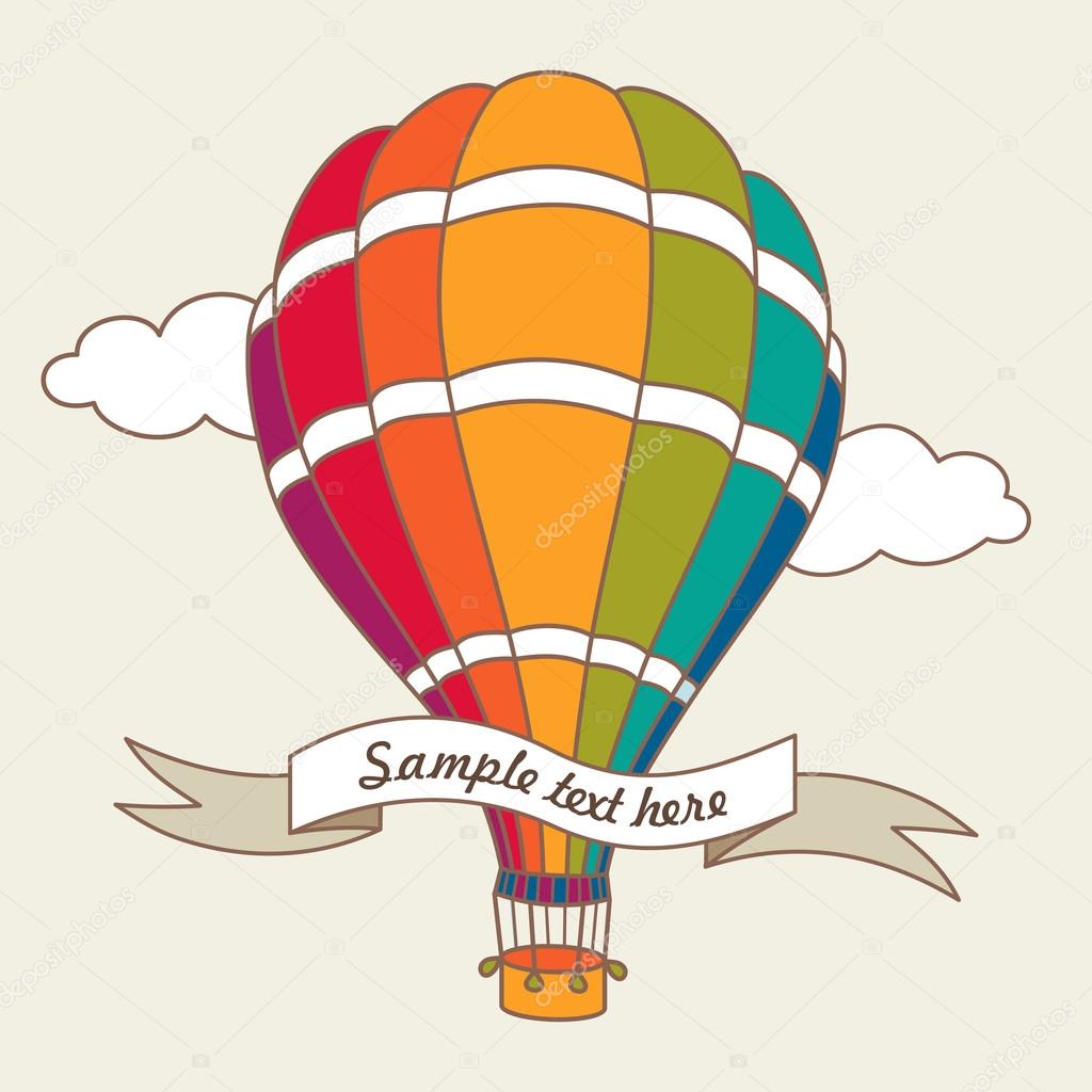 Vector illustration of colorful air balloon
