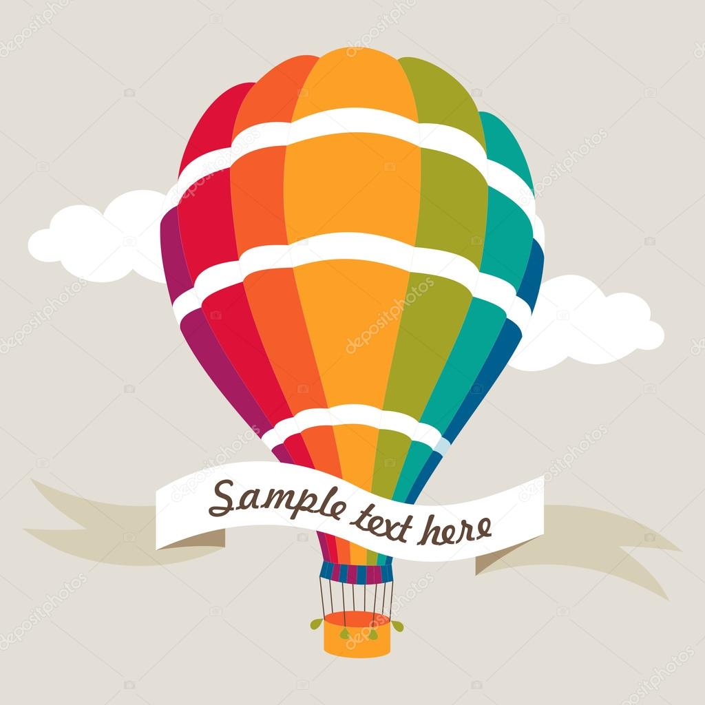 Vector illustration of colorful air balloon