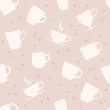 beyaz çay bardaklarından seamless modeli