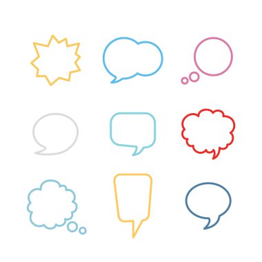 Renkli konuşma baloncukları dizisi