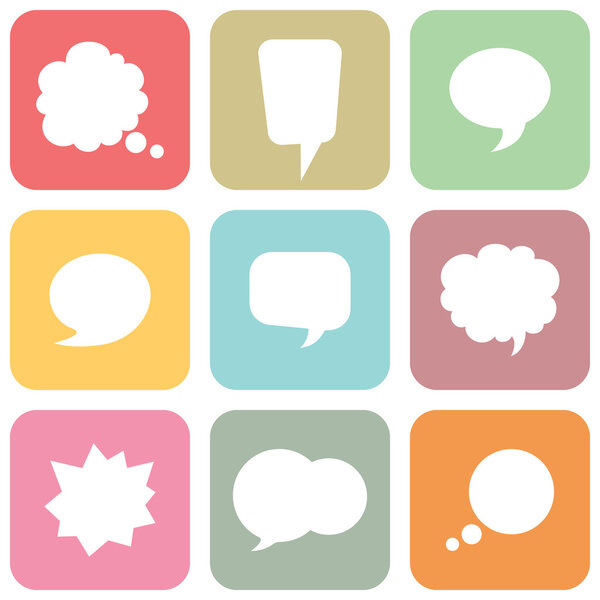 Set of colorful speech bubbles
