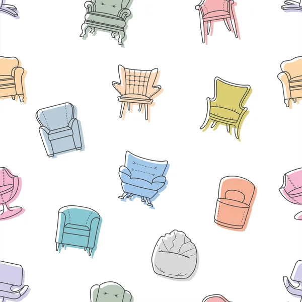 Бесшовные векторные кресла — стоковый вектор