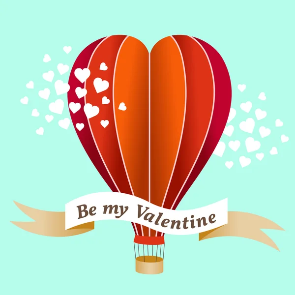 Valentines day air balloon vector illustration — Stock Vector