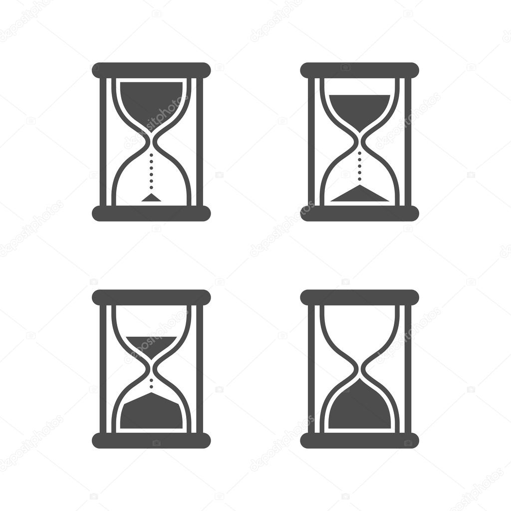 Vector isolated hourglasses icons set