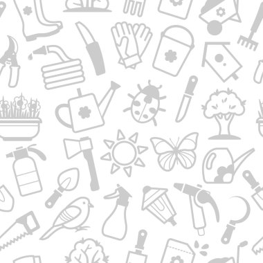 Vektör beyaz desen Bahçe aksesuarları