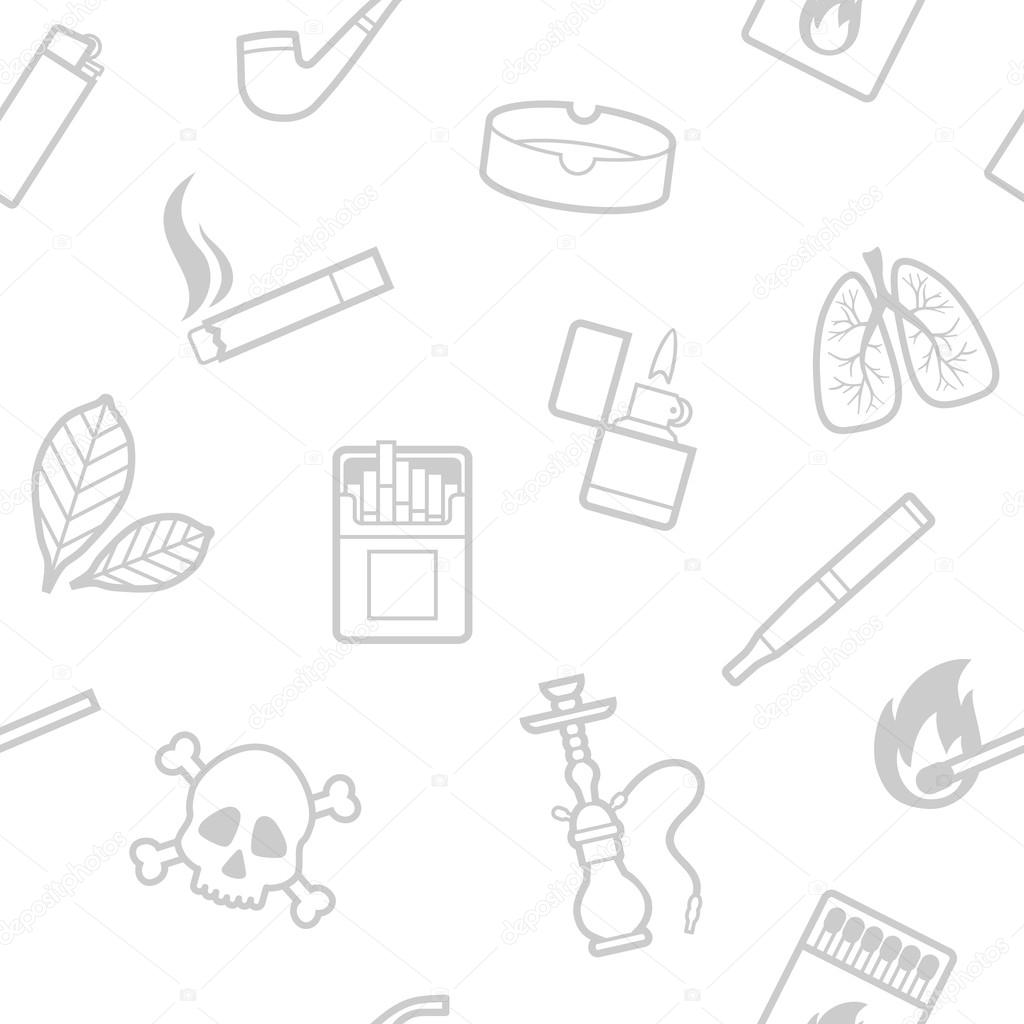 Seamless pattern of smoking vector elements